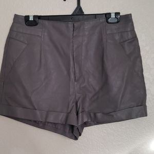 Grey high waisted shorts.